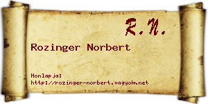 Rozinger Norbert névjegykártya